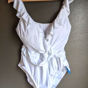 Womens white swimsuit Size 14